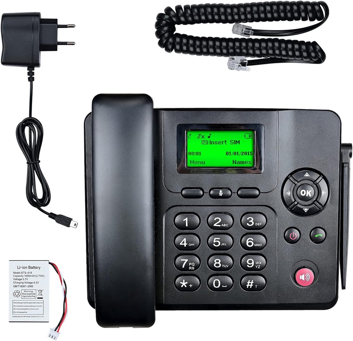 Draadloze Vaste Telefoon met Dual SIM en Nummerherkenning