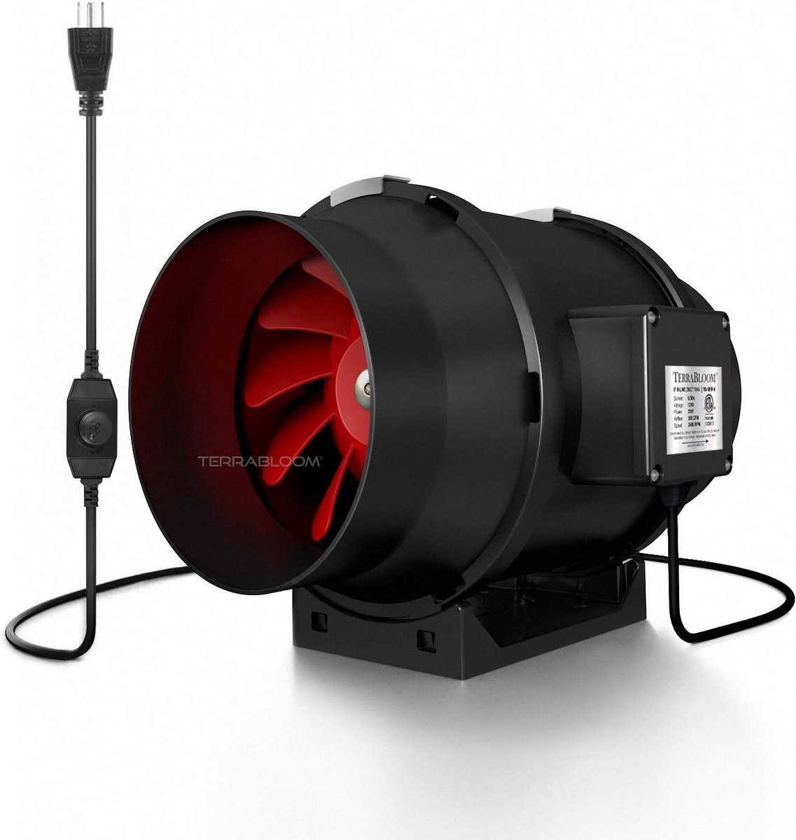Inline Ventilator 150mm 6 inch - Krachtige Afzuiging 395 CFM met Snelheidsregelaar