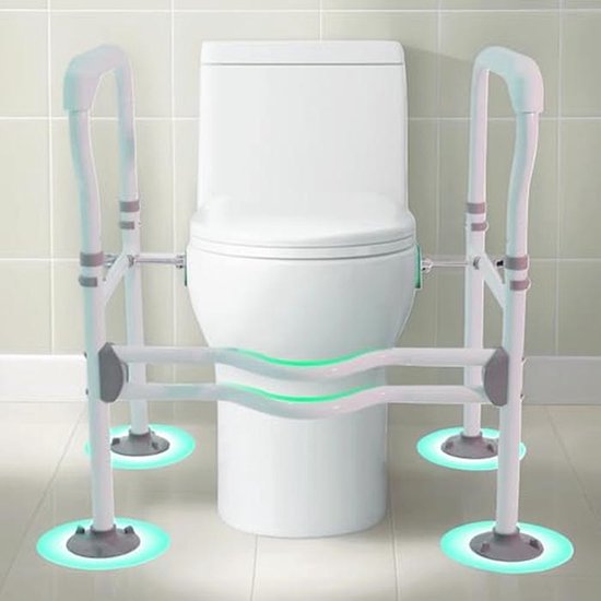 Wit toiletframe met verlichte grijze zuignapvoeten.