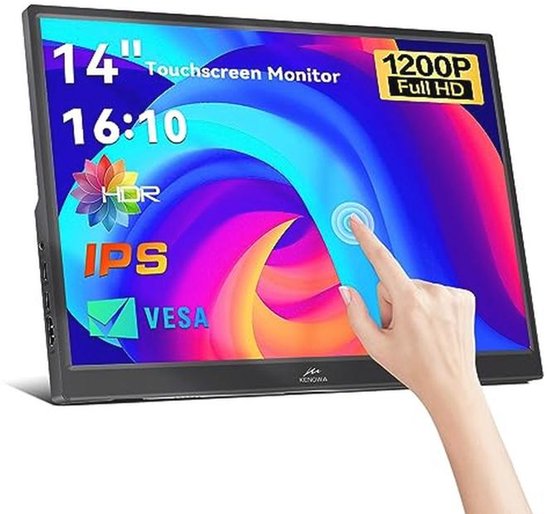 Draagbare TouchScreen Monitor 14 inch | FHD 1920 x 1200 | IPS-scherm ...