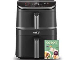Turbo Tower Heteluchtfriteuse met 2 Kamers - 10,8 Liter Double Stack Airfryer voor Efficiënt Koken