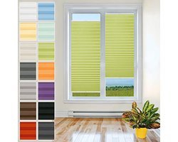 Plissé Klemmfix Rollengordijn - Groen - 20x20cm - Elegant en Praktisch zonder Boren