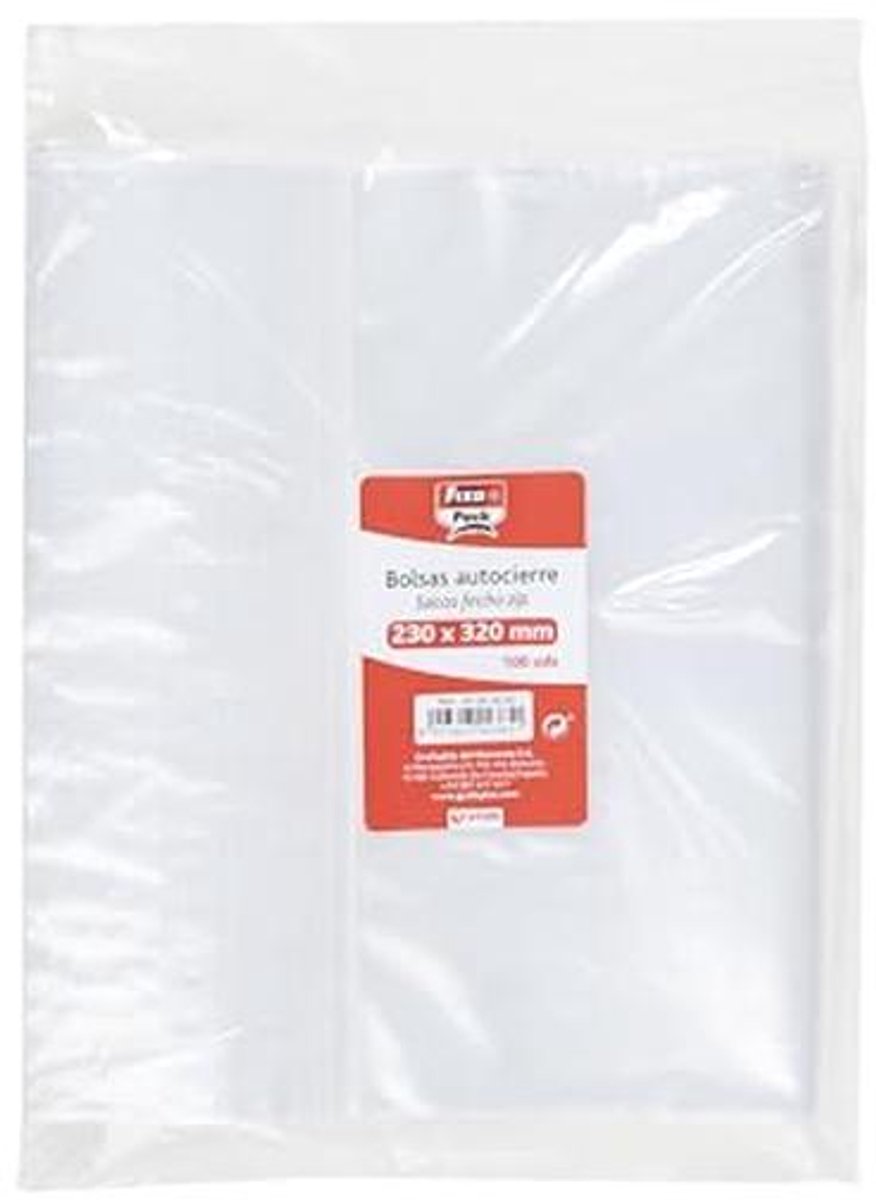 Transparante zelfsluitende zakken - 100 zakjes van polyethyleen 230 x 320 mm