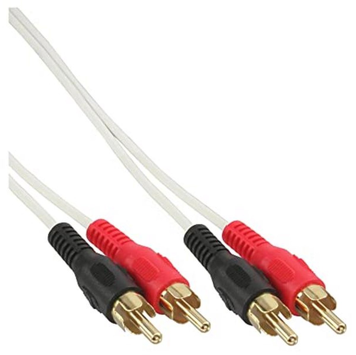 RCA-kabel 2x cinch stekker/stekker wit/goud 1m