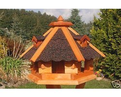 Deko-Shop-Hannusch Vogelhuis/Vogelvoerder Gemaakt van Behandeld Hout Met Asfalt Gordelroos