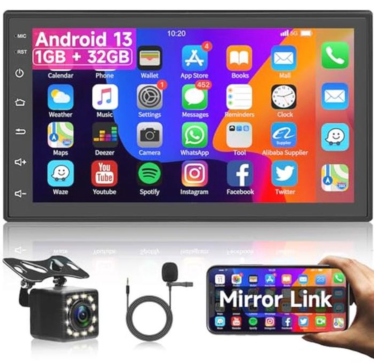2 Din Autoradio met GPS Navigatie en Bluetooth - 7 Inch Touchscreen
