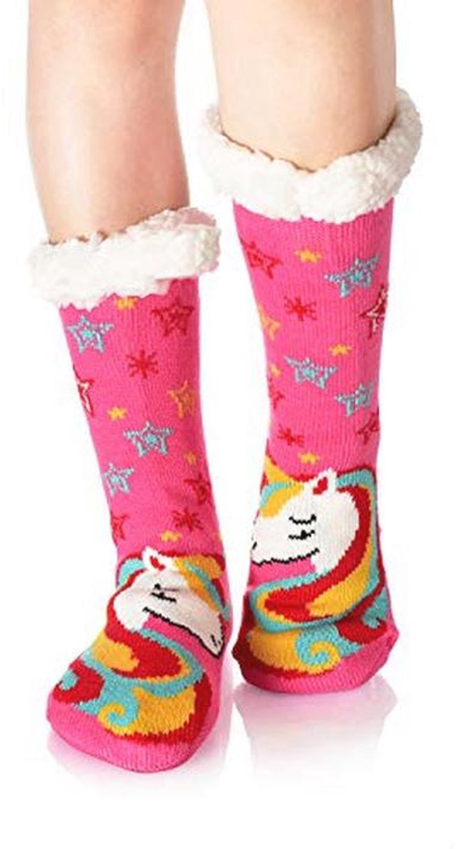 Dames Pantoffelsokken met Fleece Voering - Warme en Zachte Wintersokken met Anti-slip voor Thuis