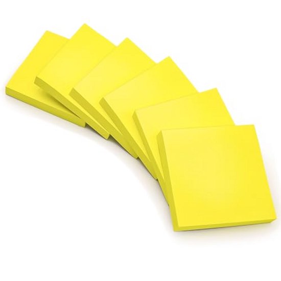 16 Blokken Zelfklevende Memoblaadjes – Geel, 76x76 Mm, 100 Vellen Per Blok, Totaal 1600 Vellen, Voor Thuis, School, Kantoor En Vergaderingen