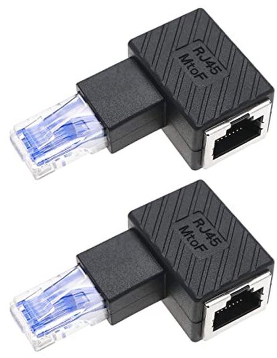 RJ45 Ethernet-adapter 90 graden hoekstekker - 2 stuks