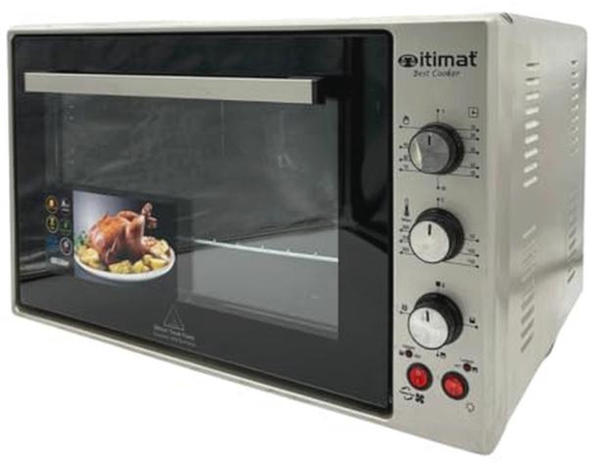 Vrijstaande Oven 60 Liter 1837 Watt Hetelucht - Perfect voor Thuis