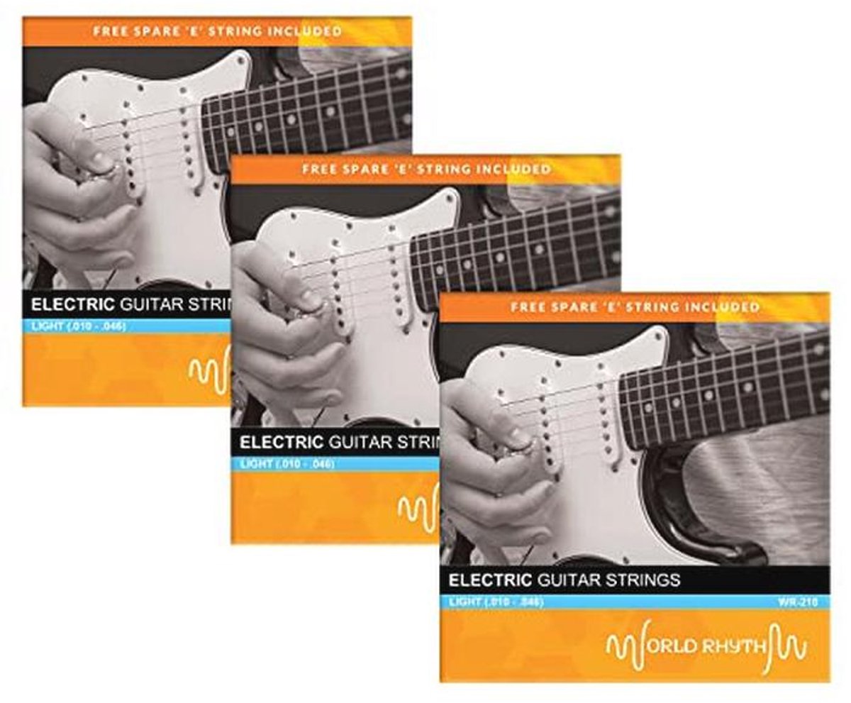 Licht Elektrische Gitaar Snaren (.010 - .046) - 3 Pack met Reserve Snaren