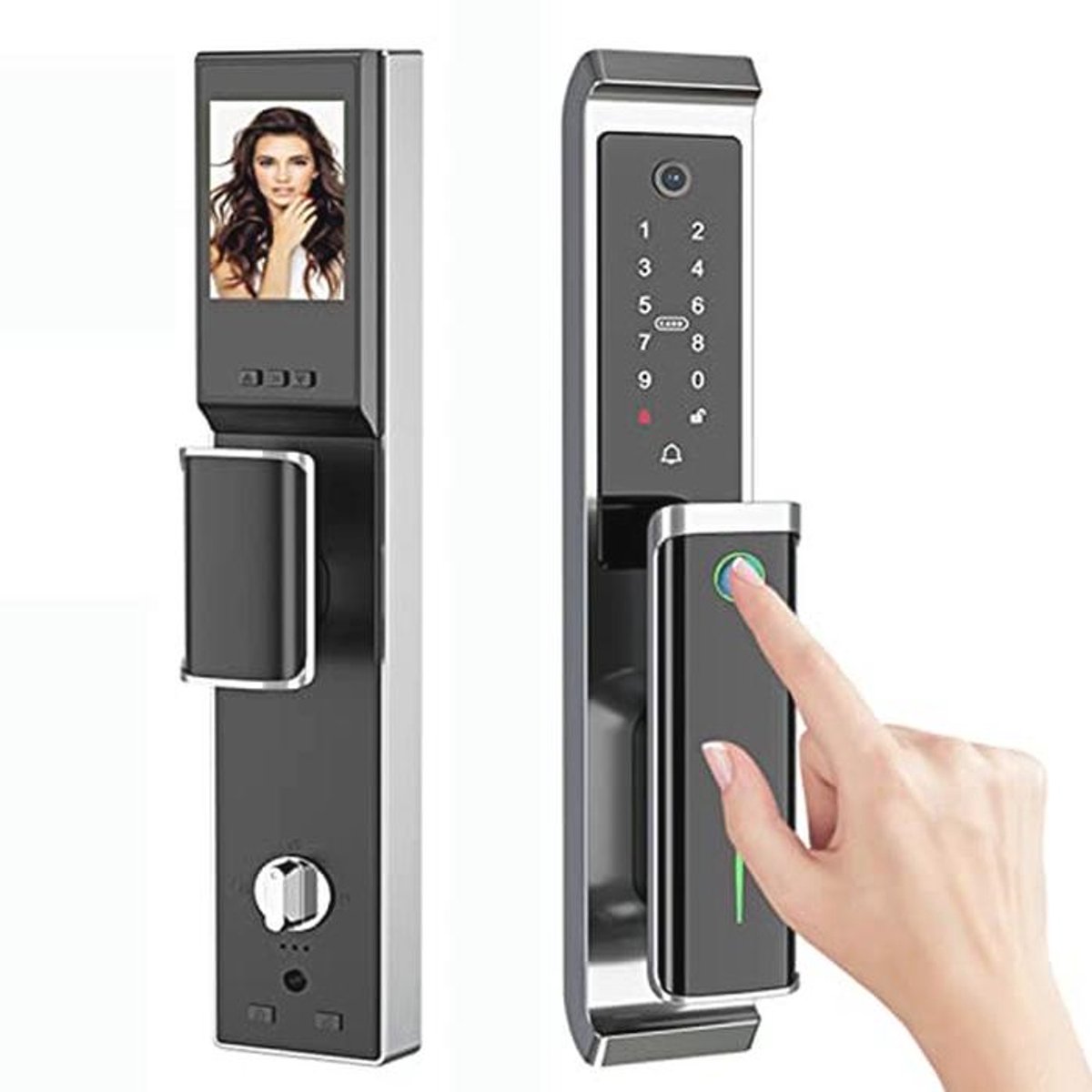 Slim elektronisch deurslot met biometrische toegang en app-bediening voor thuis en kantoor
