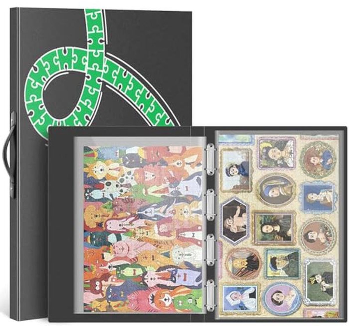 Opbergmap voor 1000 stukjes puzzels met 15 HD-hoesjes en ruimte voor 30 puzzels