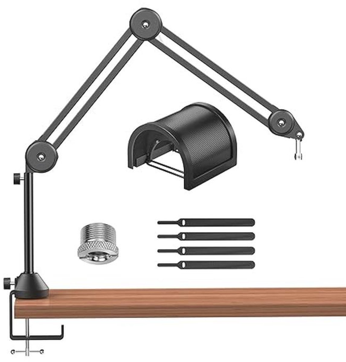 Microfoon Arm Stand Desk met Popfilter en Kabelbinders voor Microfoons