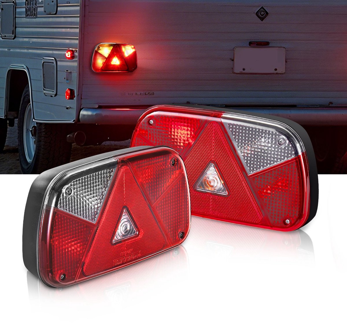 Trailer/Aanhanger Verlichting - Set 2 Stuks - Waterdicht - Remlicht - Richtingaanwijzer - Achterlicht - Achteruitrijlicht - Kentekenplaatverlichting