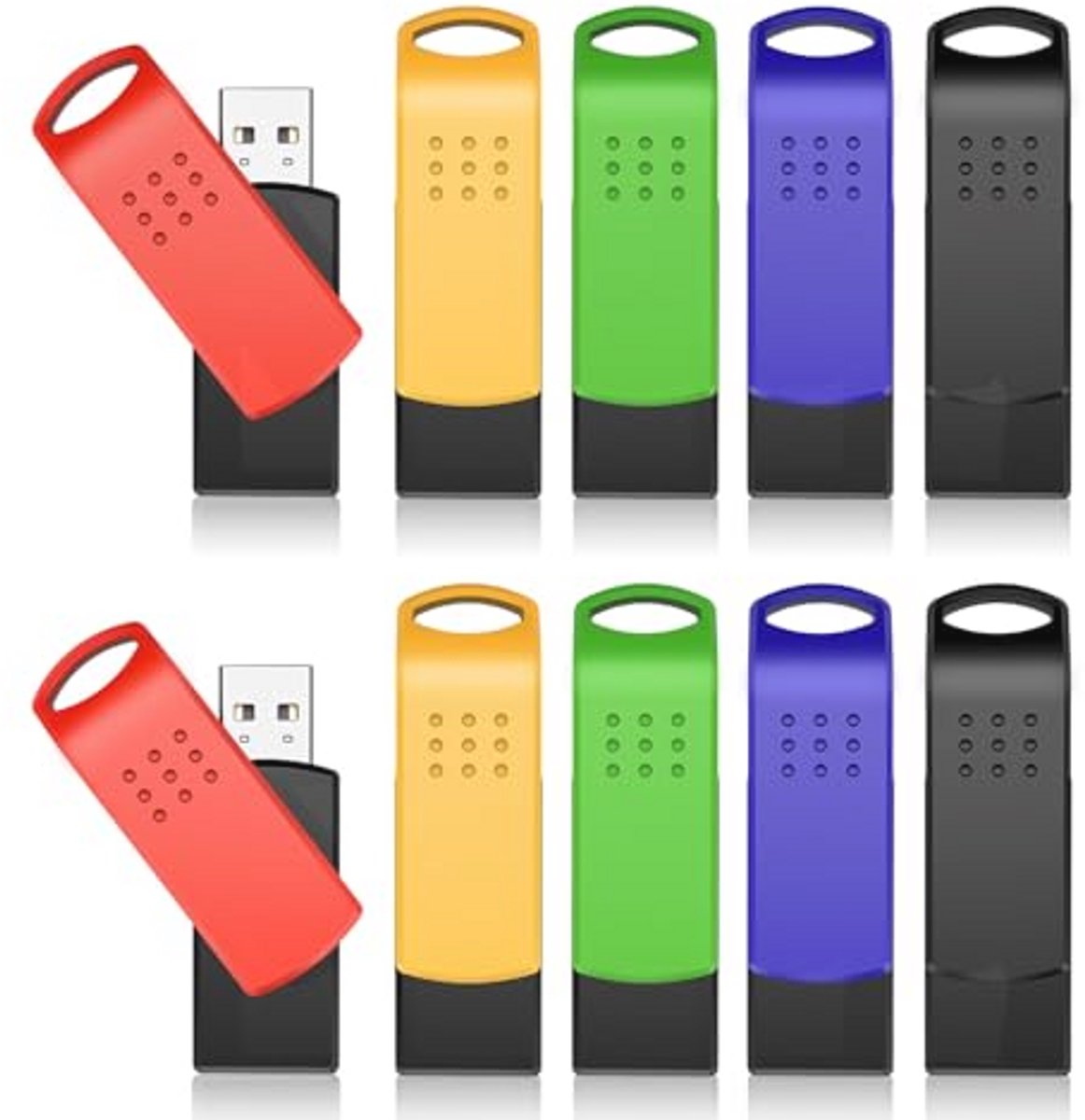 64 GB USB-stick Set van 10 Stuks - USB 2.0, Diverse Kleuren