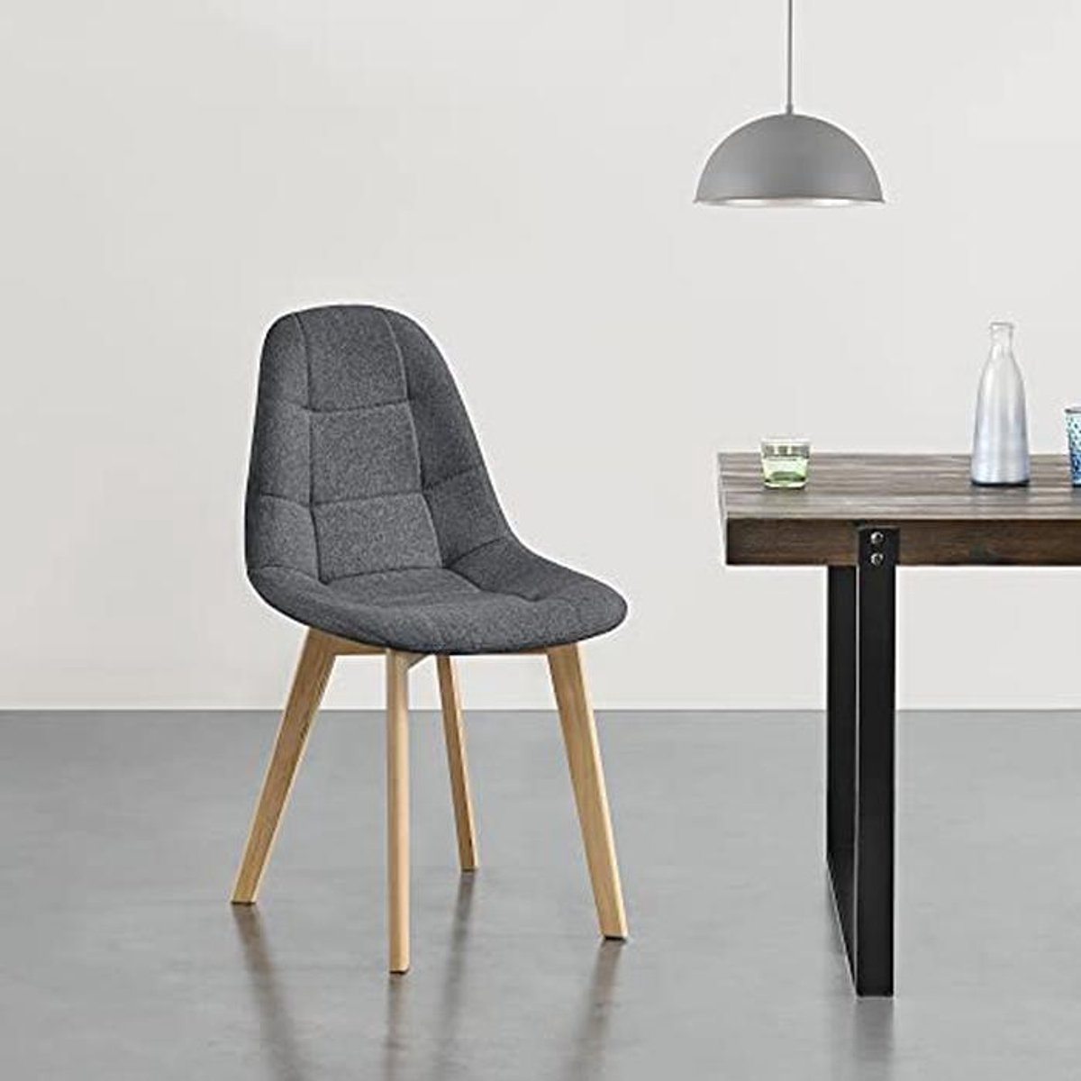 Donkergrijze Eetkamerstoelen Set van 2 - Moderne en Comfortabele Design