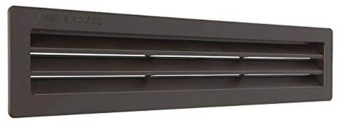 Rechthoekig kunststof ventilatierooster 305 x 60 mm voor inbouw