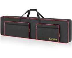 OUUTMEE tas 88 keyboard, voor e-piano's, 600D Oxford-stof met 10 mm startpagina, Gigbag (zwart) schokbestendig, waterdicht, vier hoekbeschermers