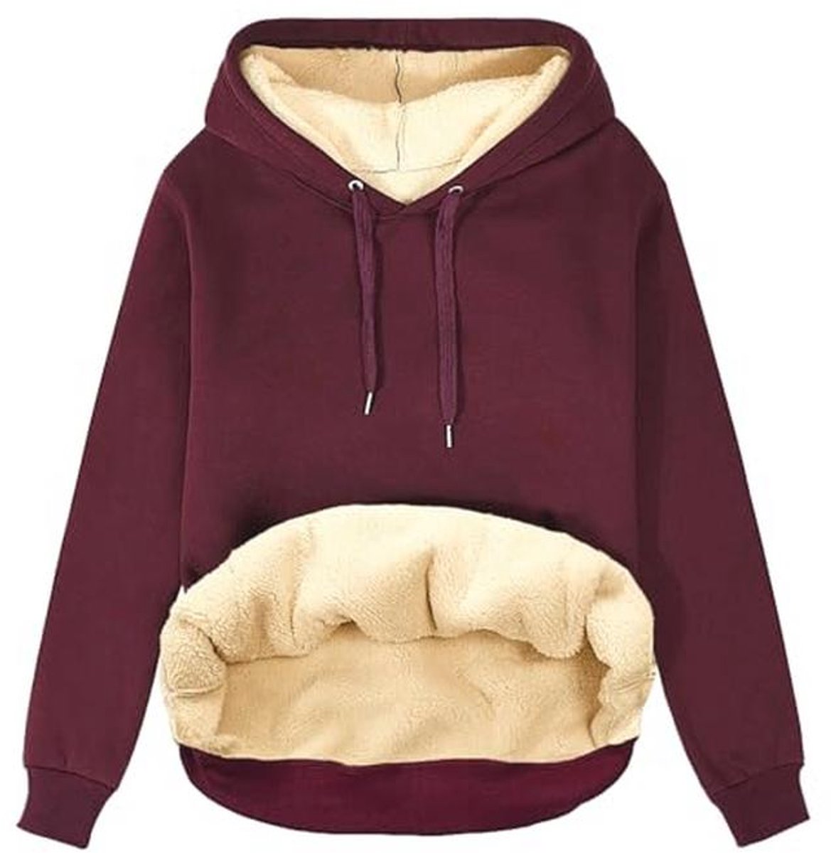 Uniseks Effen Hoodie voor Heren en Dames - Oversized Fleece Sweatshirt met Kangoeroezak
