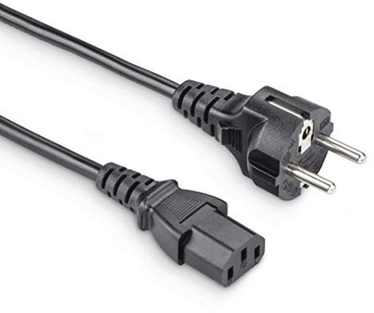 Netsnoer voor koude apparaten 1,5 m - Aansluitkabel voor PC, Monitor en Printer - Zwart