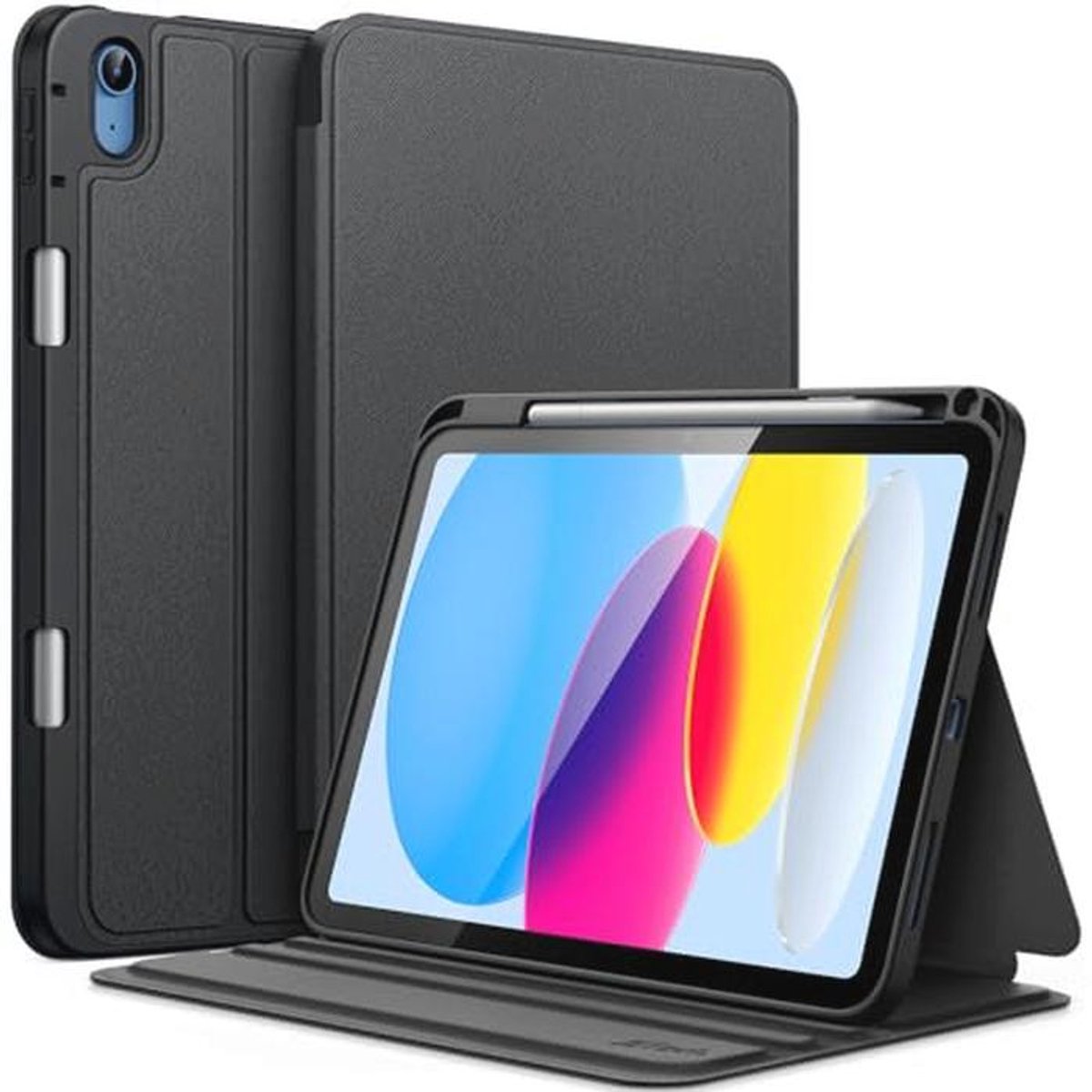 Slim Folio Stand Case voor iPad 11 inch (2025/2022) met Pencil Holder - Zwart