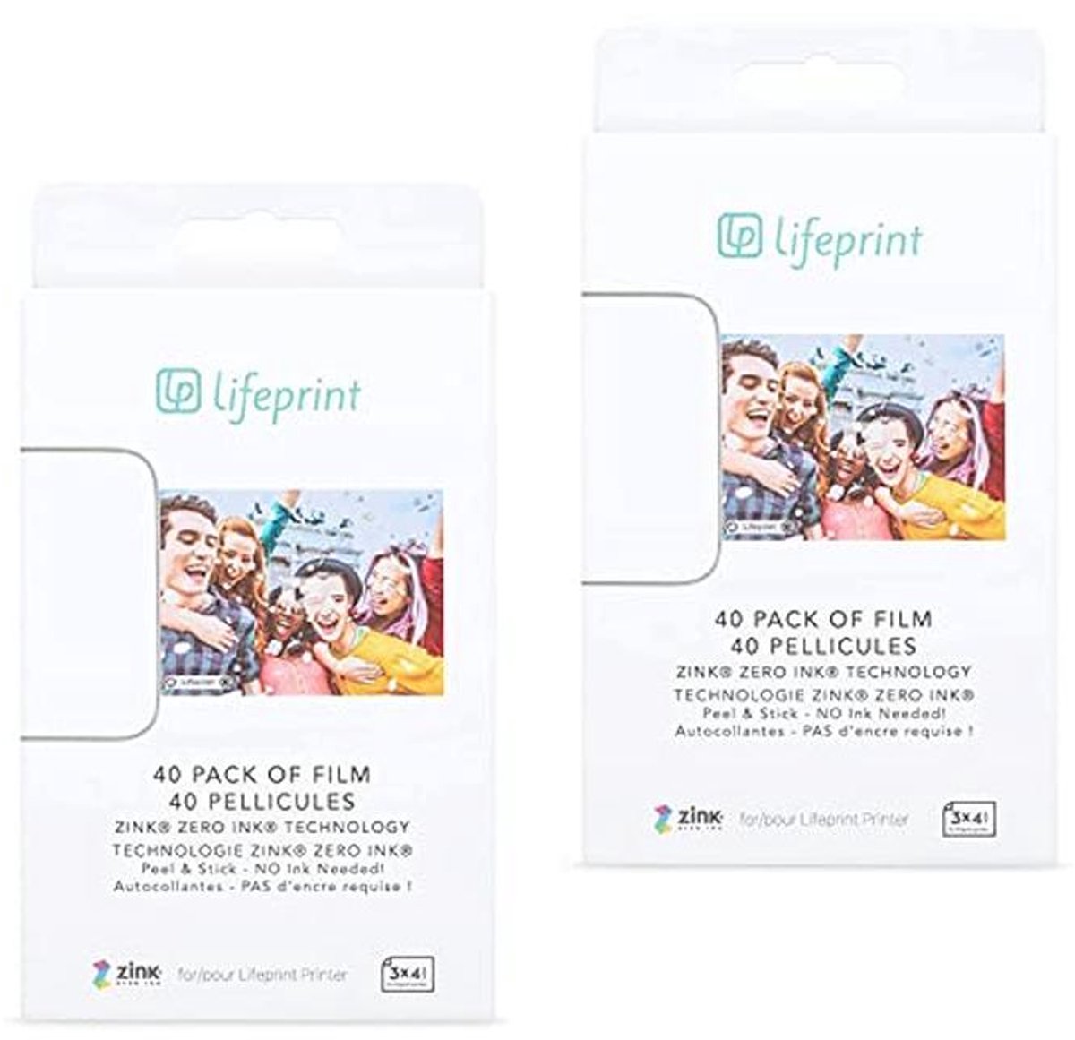 Lifeprint 3x4 Premium Zink Instant Print fotopapier (80 stuks) Compatibel met Lifeprint 3x4 printers