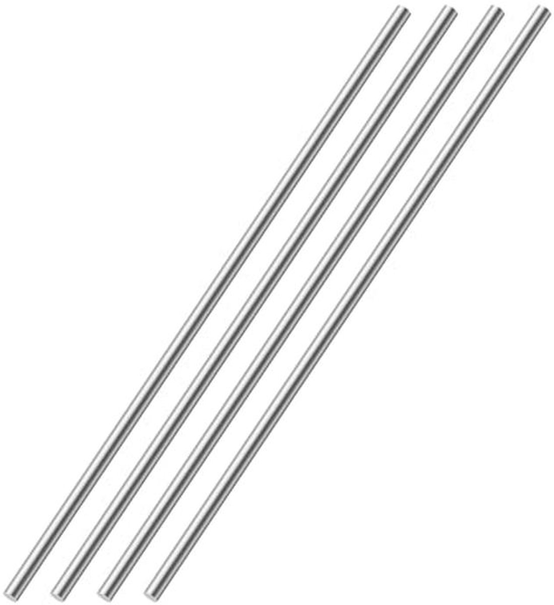 Roestvrij Stalen Ronde Staven 5 x 300 mm - 4 Stuks voor Doe-Het-Zelf Projecten