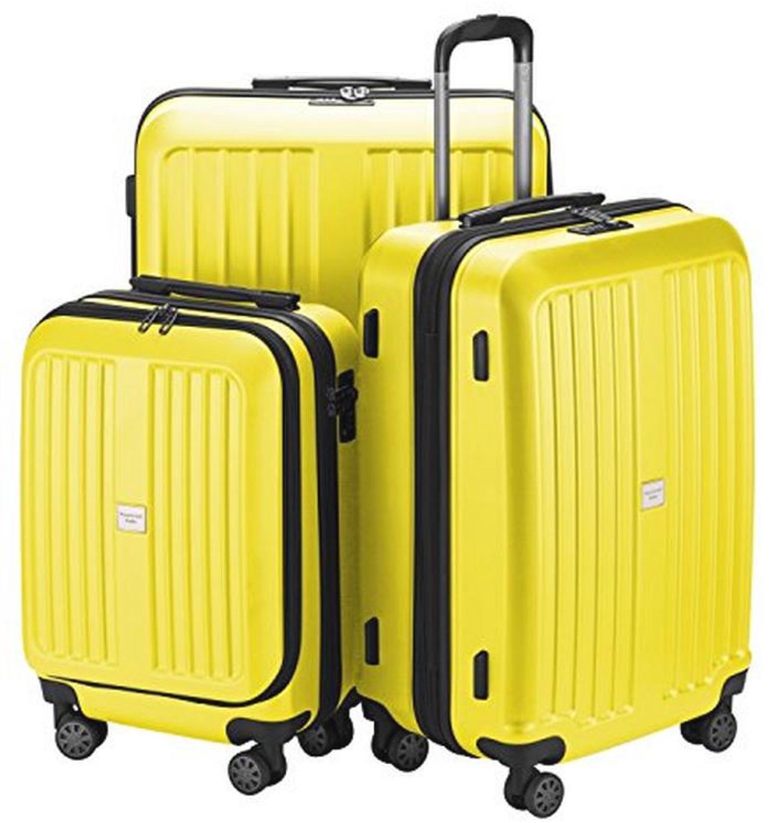 Koffer Set met Hard Shell - Mat Gele Reiskoffers in Maten S, M, L