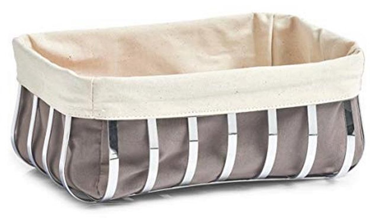 Broodmand Met Zak - Chroom en Canvas