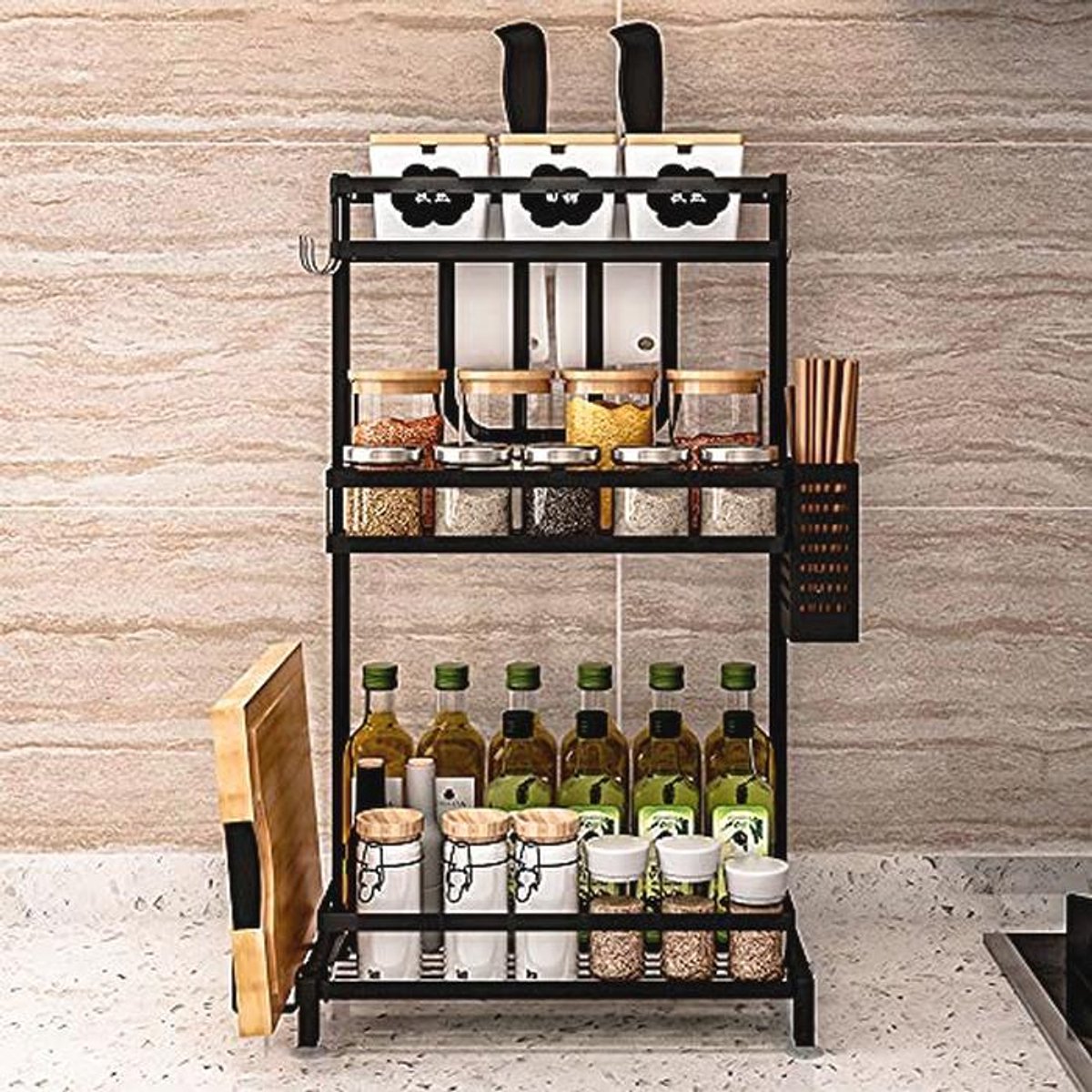 Verstelbare Onderkast Organizer voor Keuken en Badkamer - Uittrekbare Opslagplank