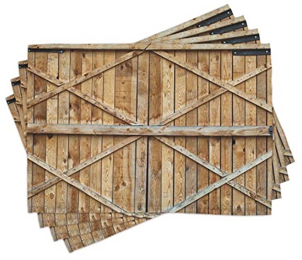 Rustiek Placemat Set van 4 - Wasbare Stoffen Placemat voor Eettafel, Bruin