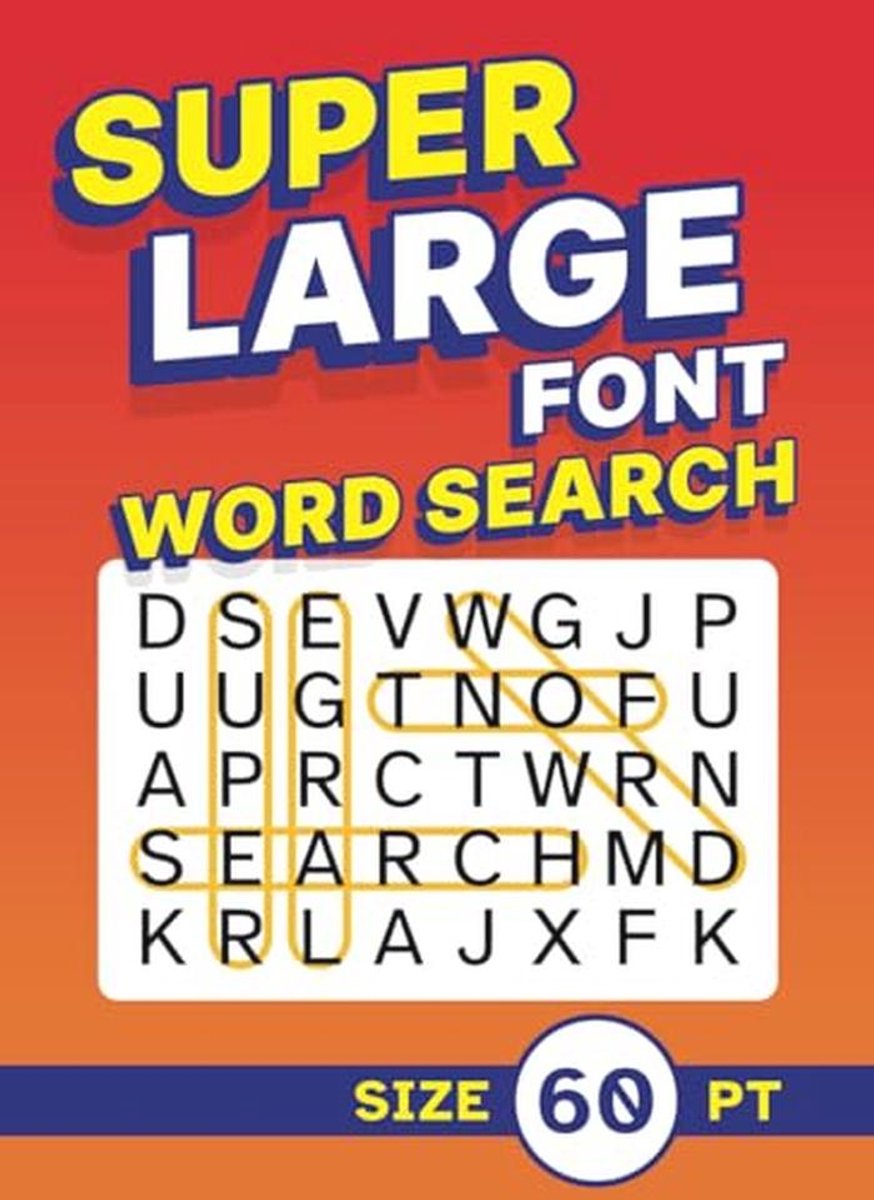 Giant Print Word Search Puzzles - Super Large Font 60 pt for Seniors