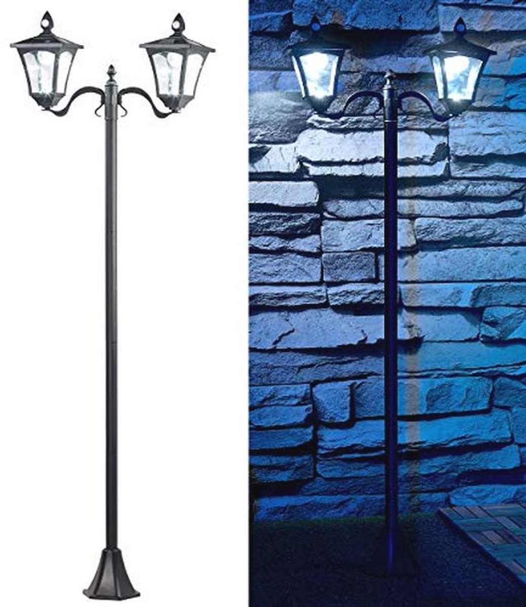 Tuinlamp op zonne-energie met PIR sensor en schemeringssensor - LED buitenlantaarn met 200 lumen
