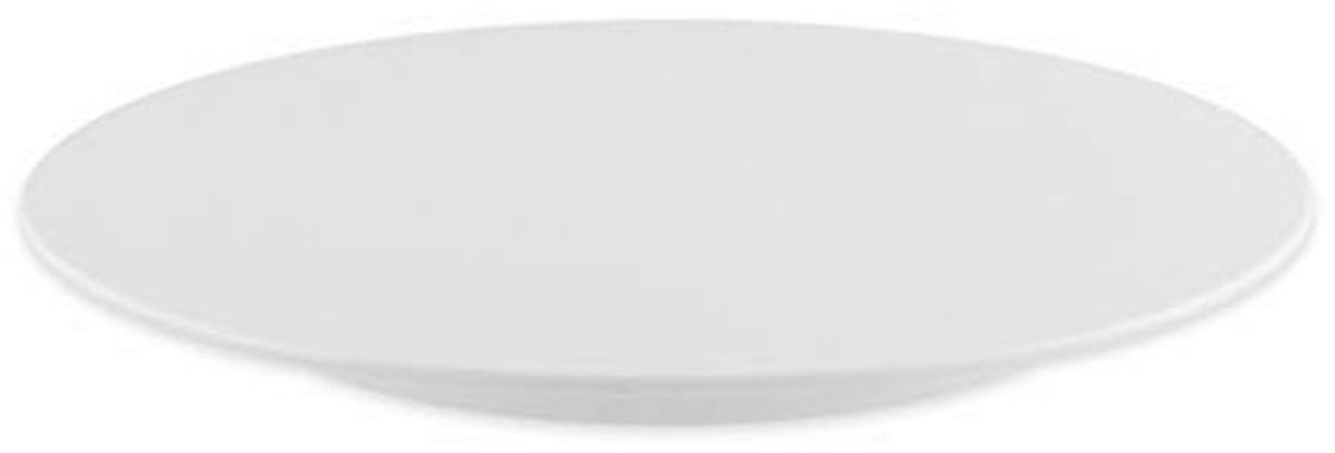 Ronde Taartplaat van Melamine - Ø 32 cm, Met Vaste Voet, Wit