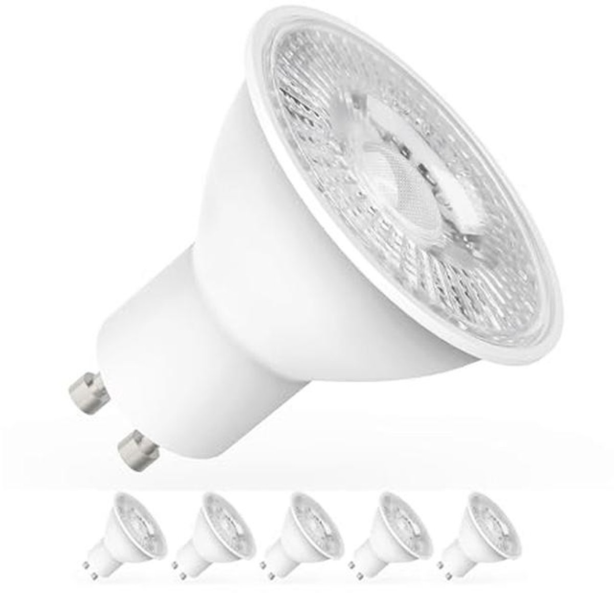 Energiezuinige GU10 LED Lamp 5-Pack - 5W - 6000K Koel Wit Licht - Lange Levensduur