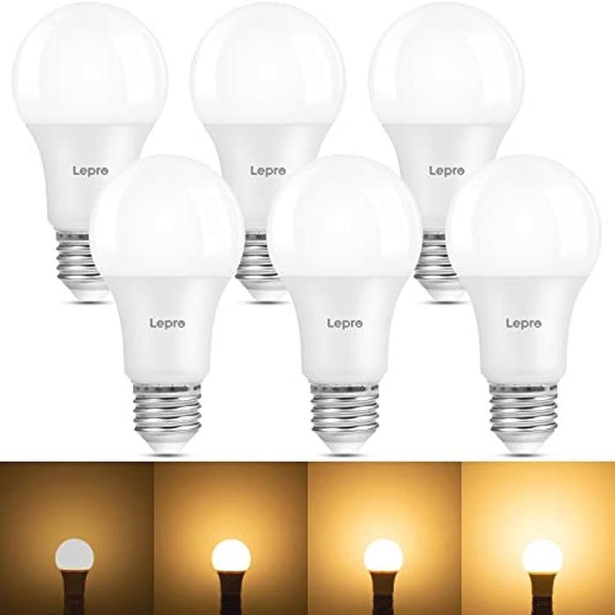 Dimbare E27 LED Gloeilampen 8,5W Warm Wit 806 Lumen - 6 Stuks