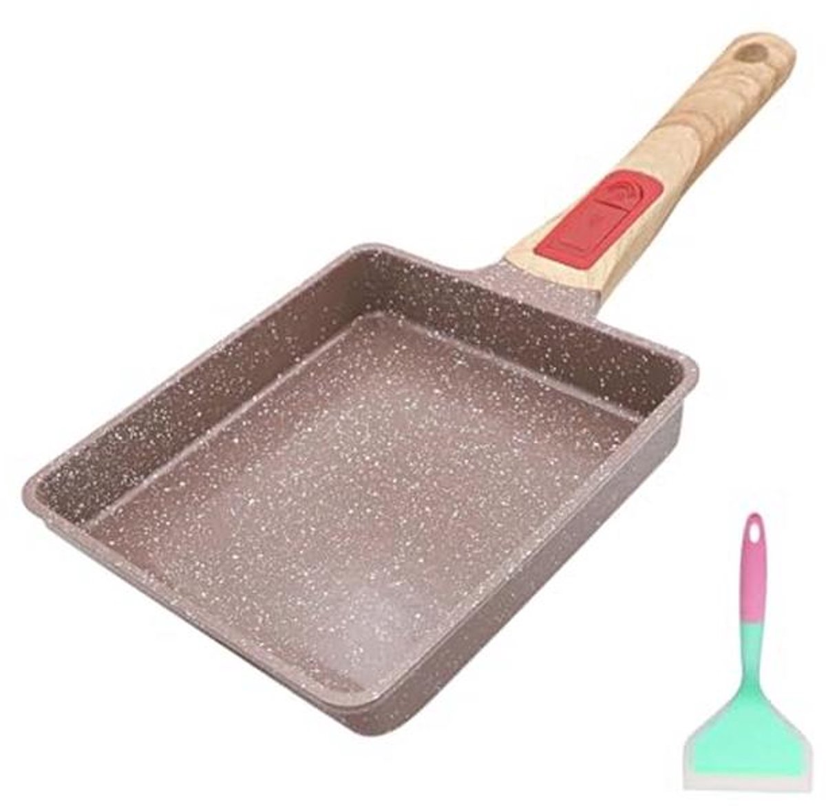 Keramische Nonstick Tamagoyaki Pan - Japanse Omelet Pan met Afneembaar Handvat
