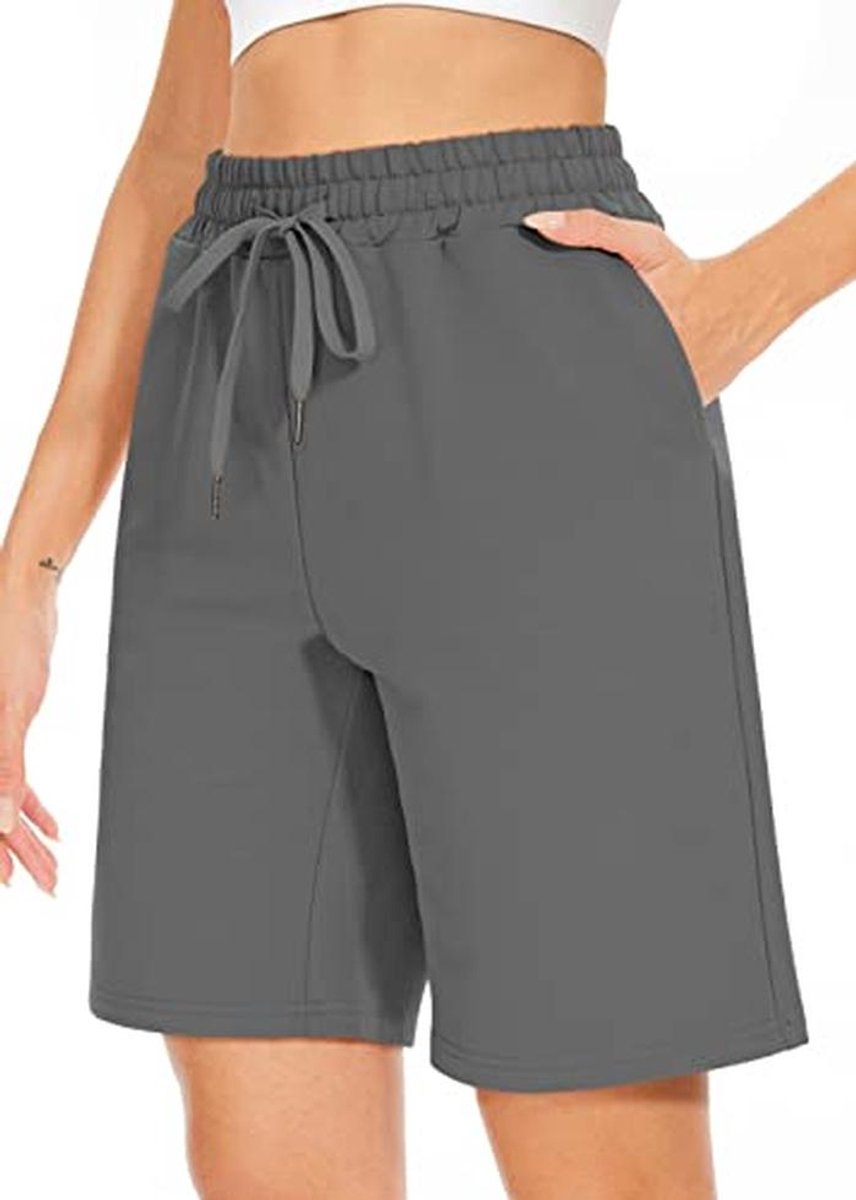Lange bermuda voor dames - Katoenen yoga en casual shorts met zakken