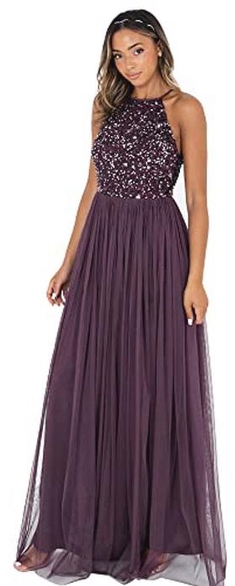 Halter Neck Maxi Dress voor Dames - Glinsterende Avondjurk