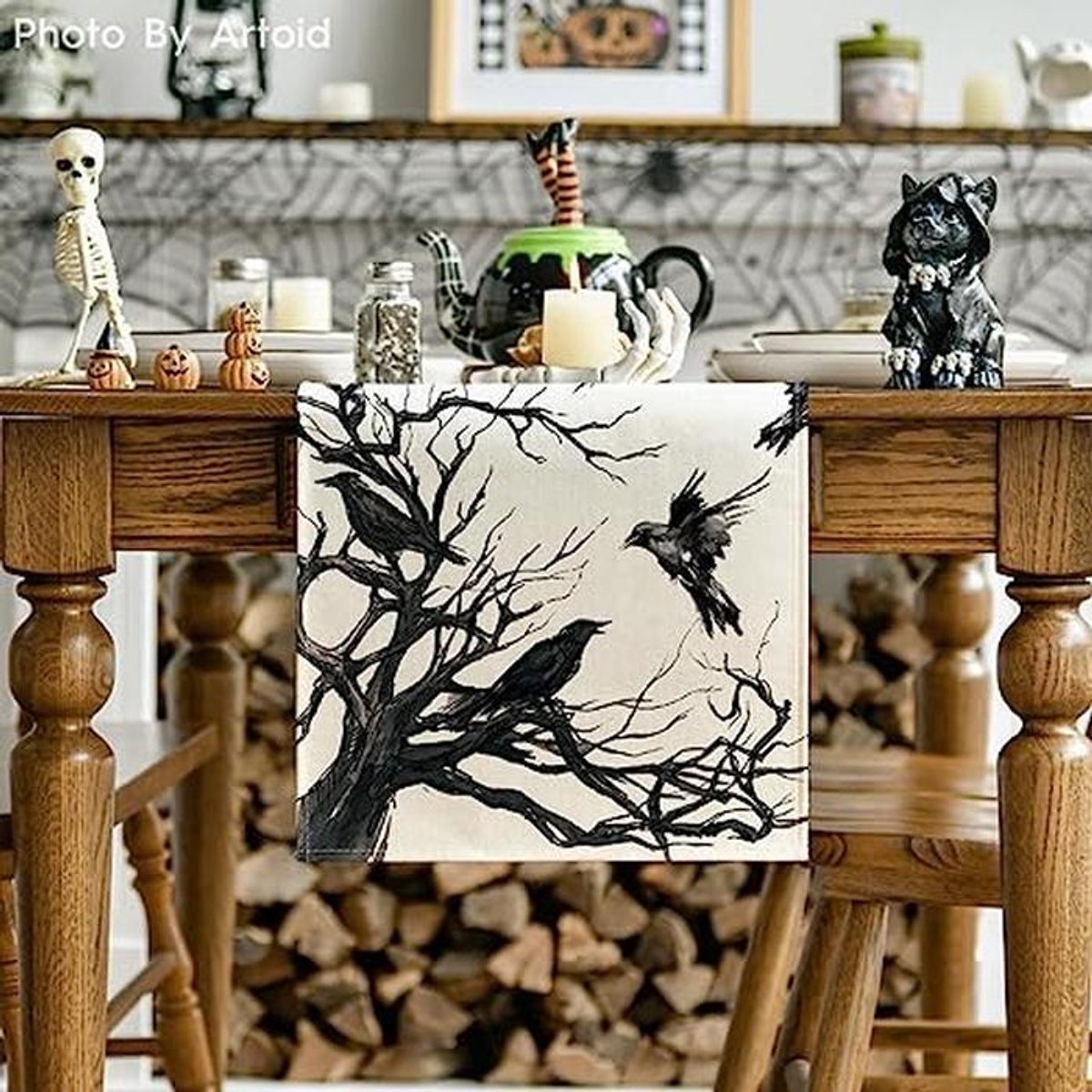 Halloween Tafelloper voor Eettafel - Seizoensgebonden Herfst Decoratie 40x100 cm