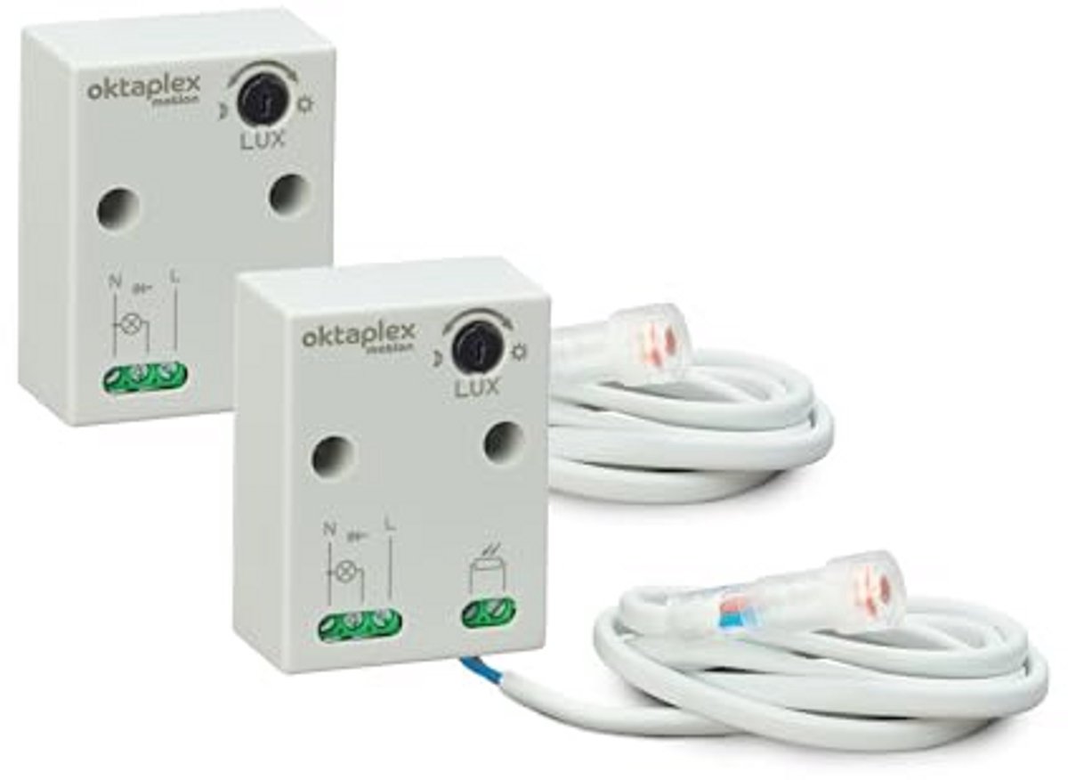 2 Stuks Roze Inbouw Schemerschakelaar Buiten met Externe Sensor IP65 230V