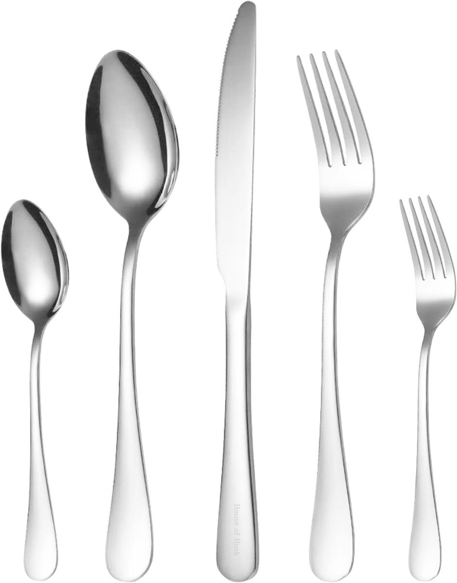 House of Husk Bestekset 30 Delig - Zilver- RVS - 6 Persoons Set - Vaatwasserbestendig - Hoogglans