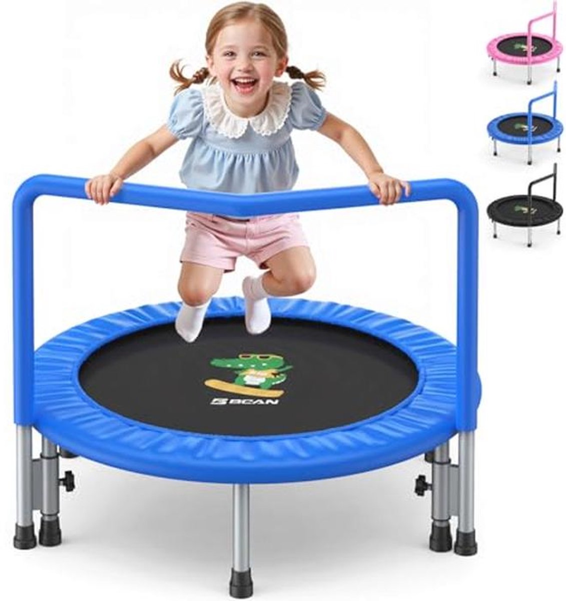 Mini Opvouwbare Peuter Trampoline 36" met Handvat - Veilig en Geschikt voor Kindergebruik Binnen en Buiten