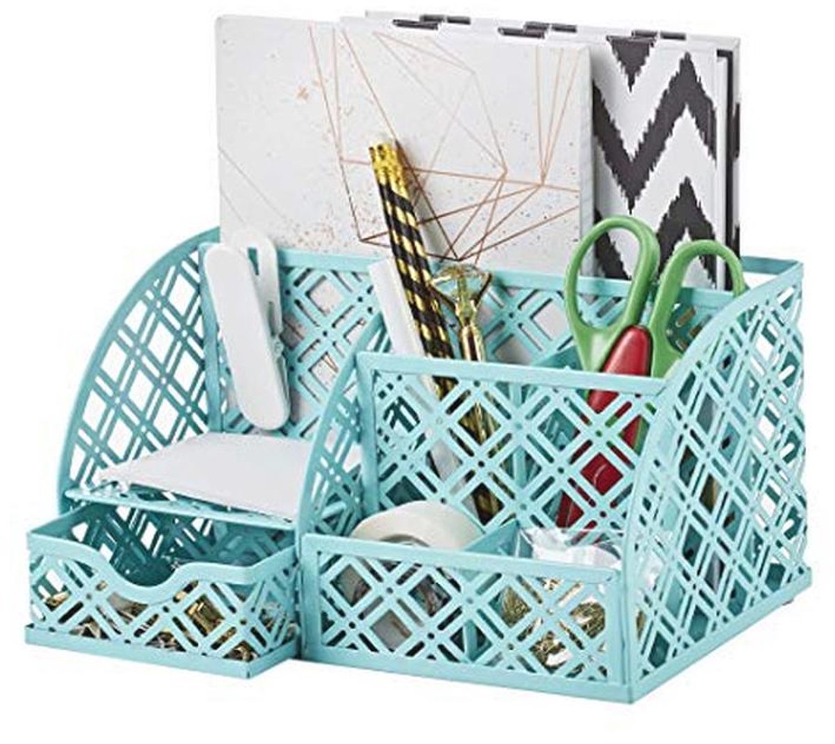 Multifunctionele Desk Organizer met 7 Compartimenten en Uittrekbare Lade