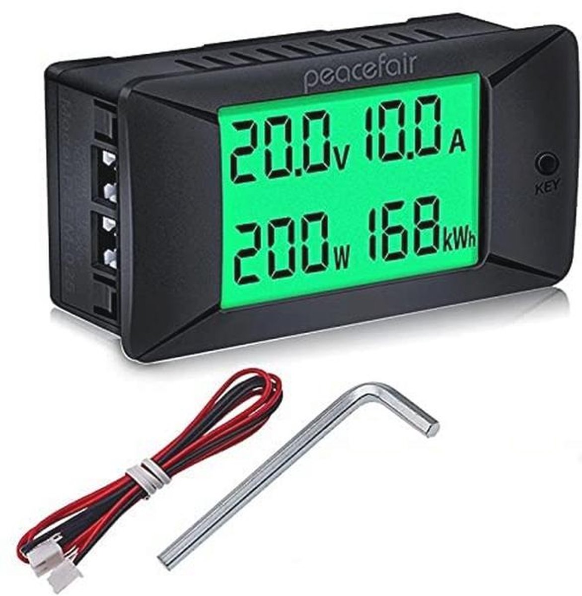 Digitale DC Ampèremeter en Voltmeter met Achtergrondverlichting - Batterijtester tot 300V/300A