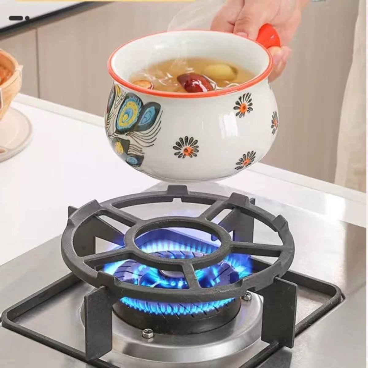 Antislip onderzetter voor wokpannen en keukenaccessoires