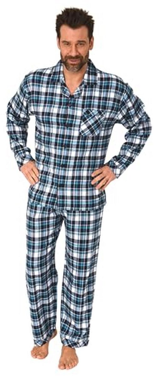 Lange Flanellen Pyjama voor Heren in Ruitlook