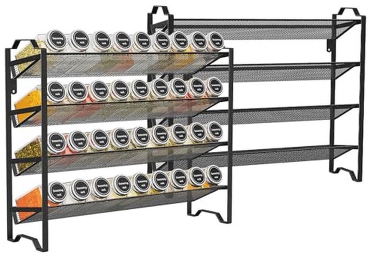 4-Tier Keuken Kruidenrek Organizer - Ruimtebesparend en Stapelbaar