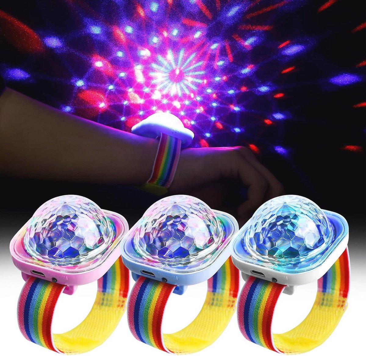 Muziekgestuurde Mini Discobollamp - 3 Stuks voor Feesten en Verlichting